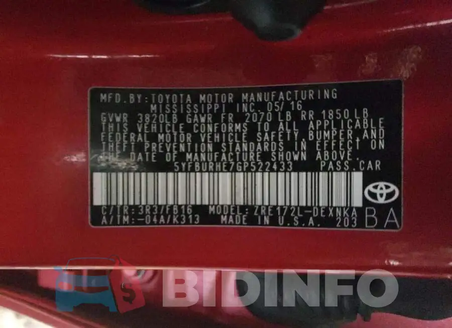5YFBURHE7GP522433 Photo# 10
