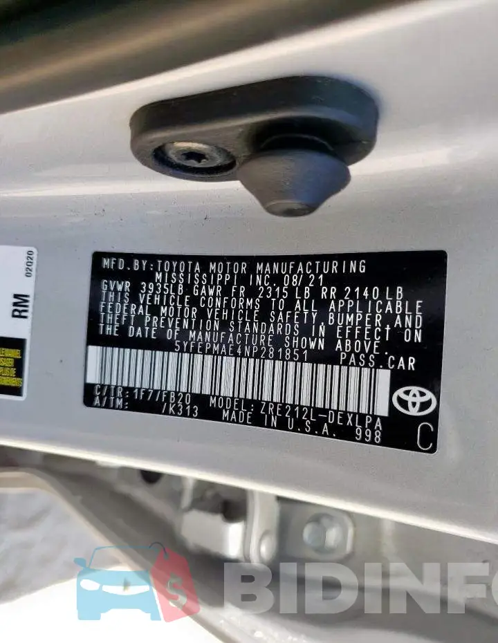 5YFEPMAE4NP281851 Photo# 1