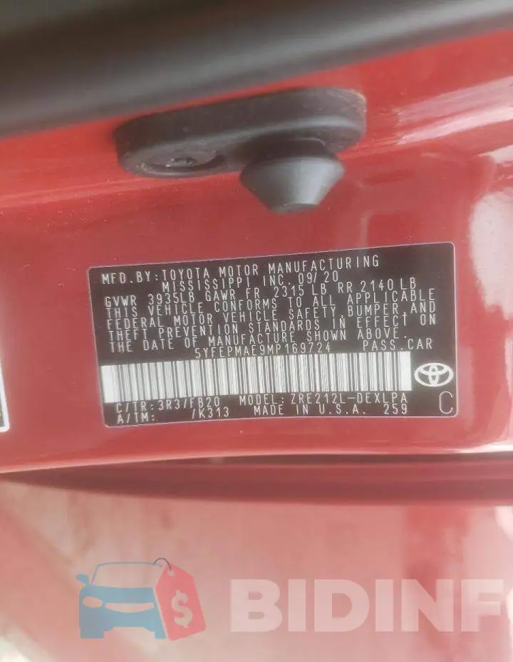 5YFEPMAE9MP169724 Photo# 10
