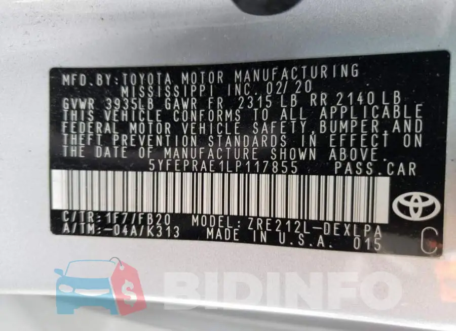 5YFEPRAE1LP117855 Photo# 10