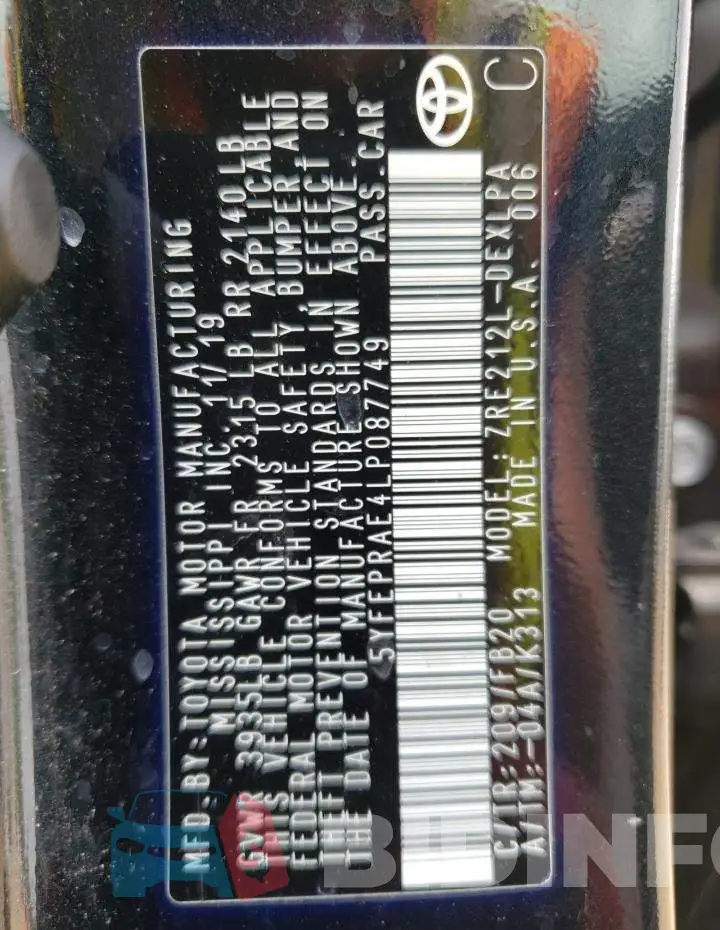 5YFEPRAE4LP087749 Photo# 10