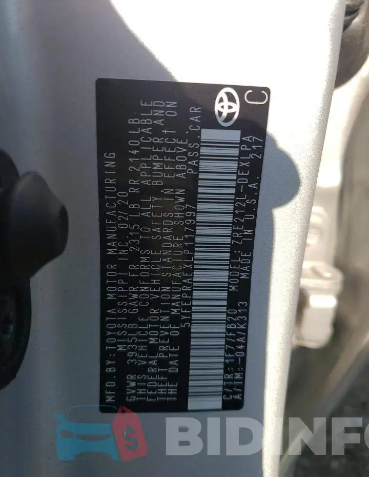 5YFEPRAEXLP117997 Photo# 10