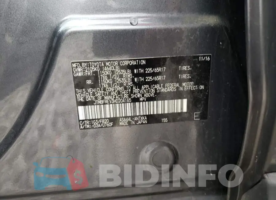 JTMBFREV3HD204165 Photo# 10