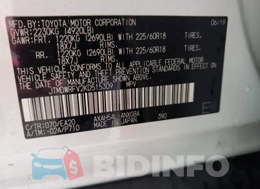 JTMDWRFV2KD515309 Photo# 10