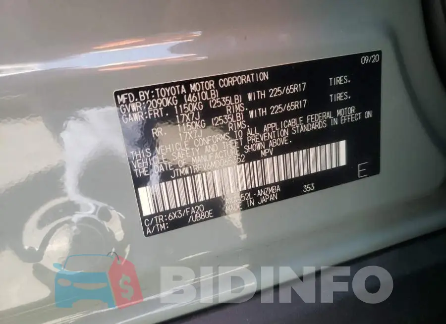 JTMW1RFV6MD065352 Photo# 10