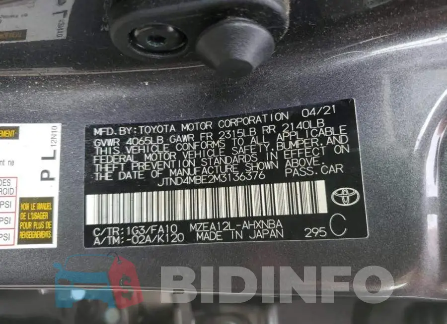 JTND4MBE2M3136376 Photo# 10