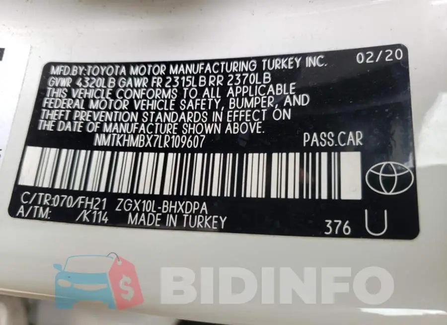 NMTKHMBX7LR109607 Photo# 10