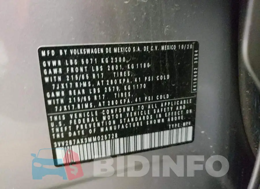 3VV2B7AX3MM025728 Photo# 10