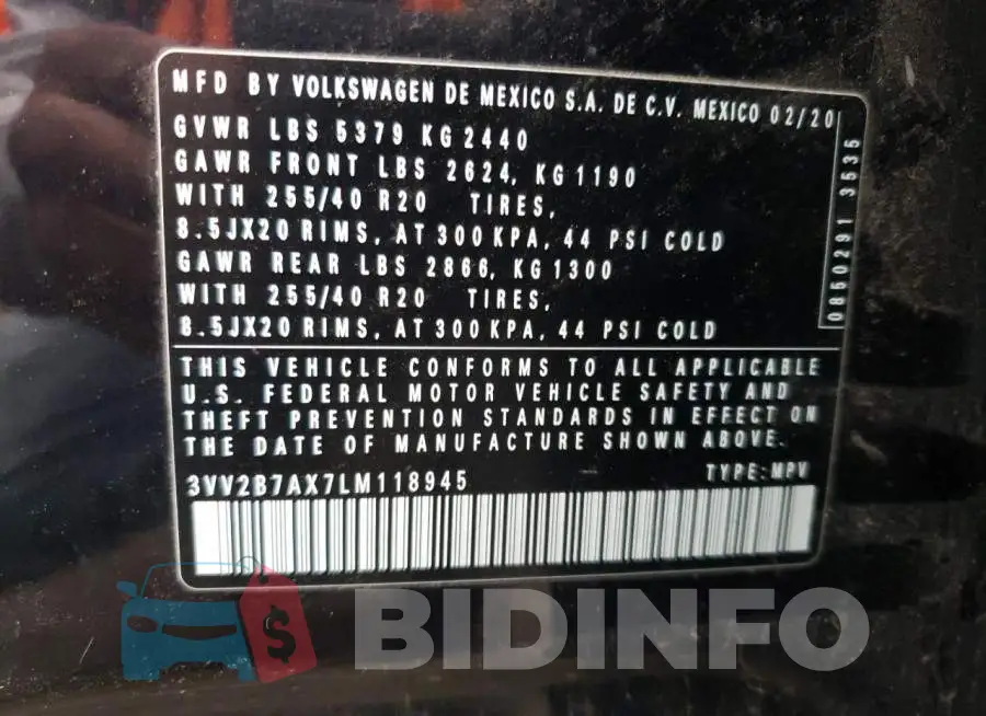 3VV2B7AX7LM118945 Photo# 10