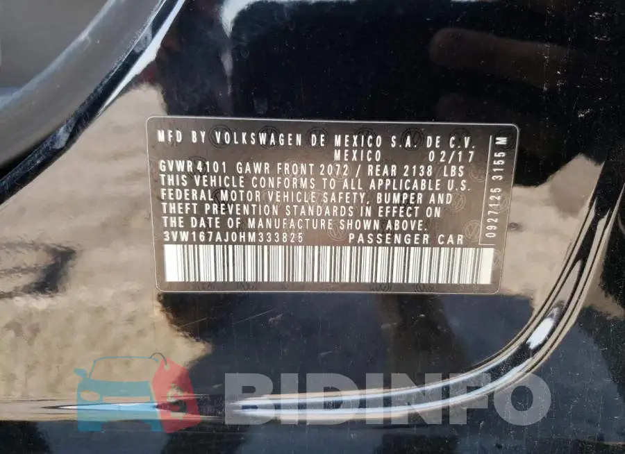 3VW167AJ0HM333825 Photo# 10