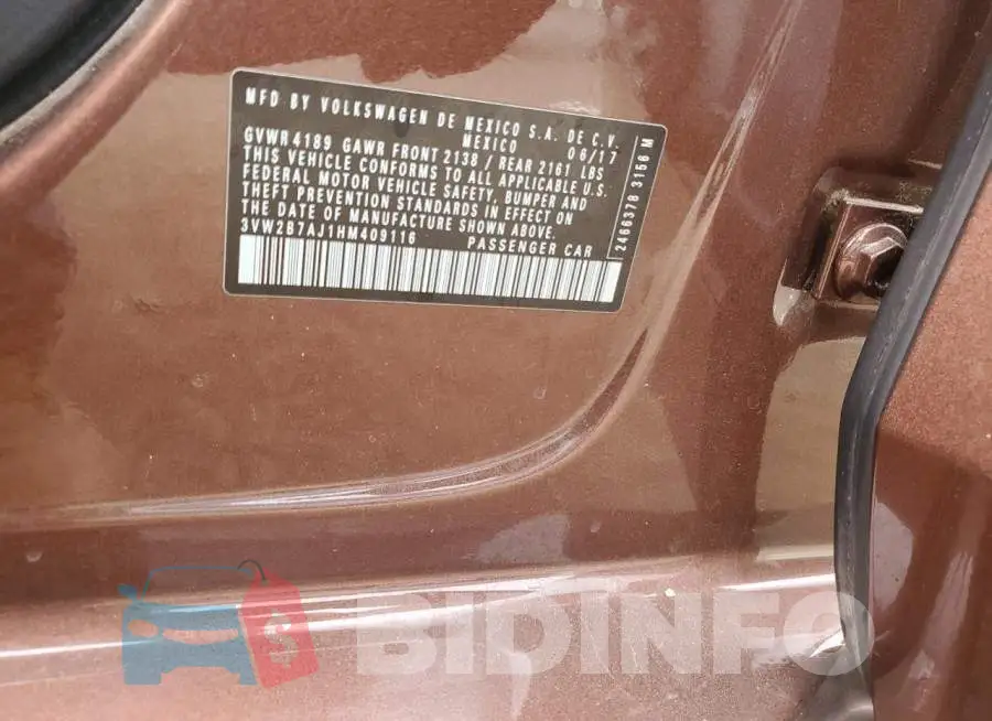 3VW2B7AJ1HM409116 Photo# 10