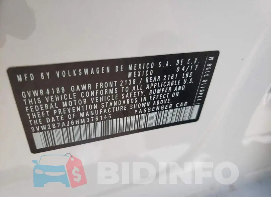 3VW2B7AJ6HM376145 Photo# 10