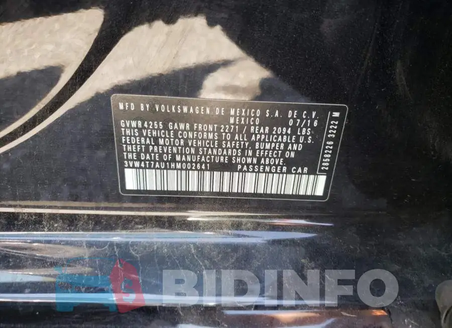 3VW4T7AU1HM002641 Photo# 10