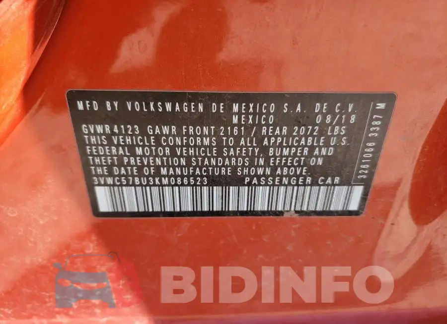 3VWC57BU3KM086523 Photo# 10