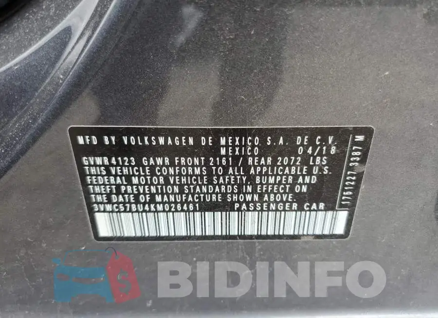 3VWC57BU4KM026461 Photo# 10