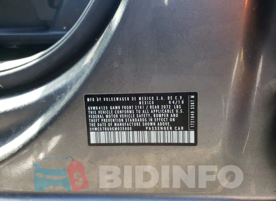 3VWC57BU9KM025600 Photo# 10