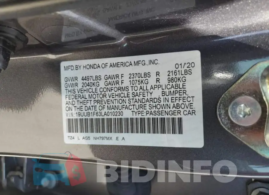 19UUB1F63LA010230 Photo# 10