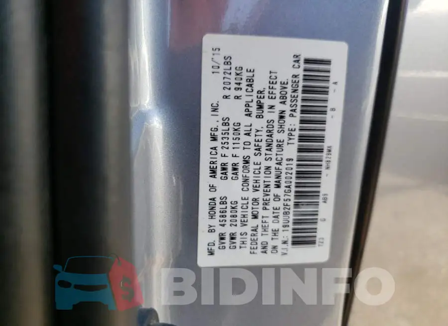 19UUB2F57GA002019 Photo# 10