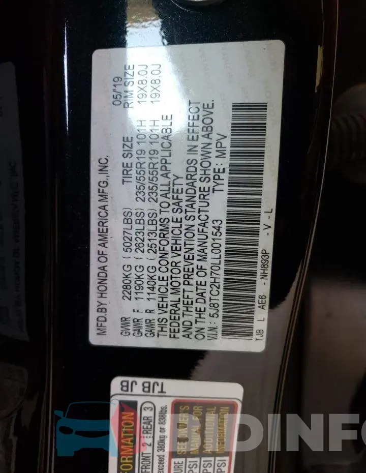5J8TC2H70LL001543 Photo# 10