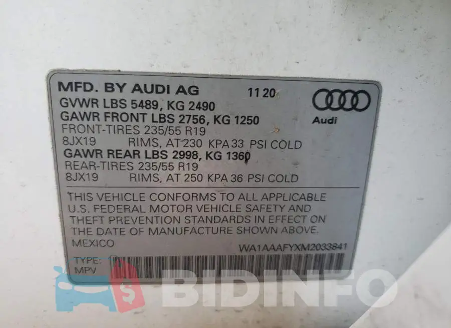 WA1AAAFYXM2033841 Photo# 10