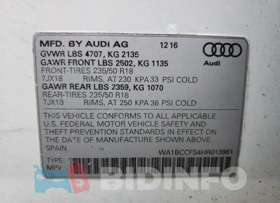 WA1BCCFS4HR013961 Photo# 10