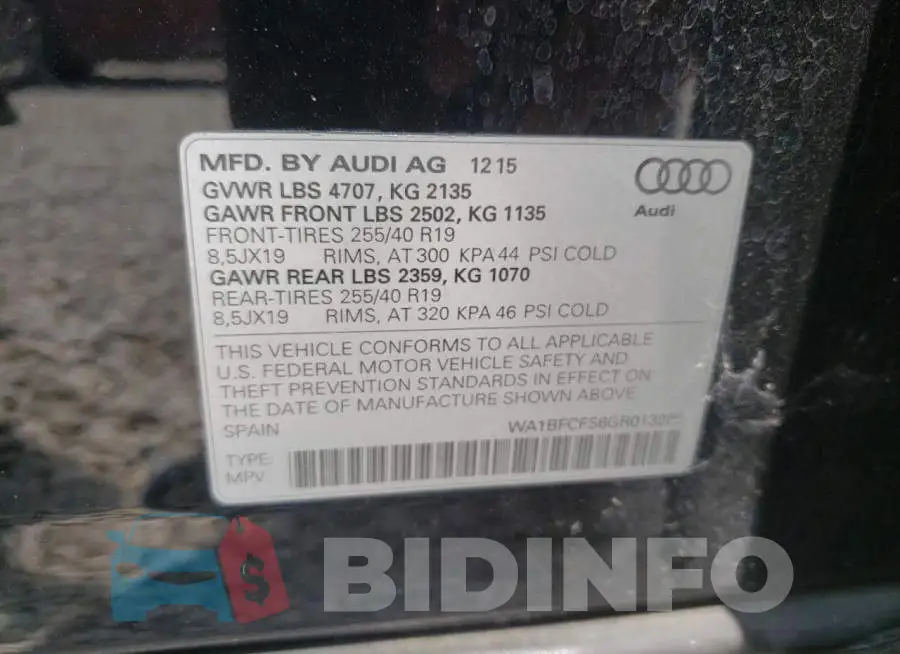 WA1BFCFS6GR013286 Photo# 10