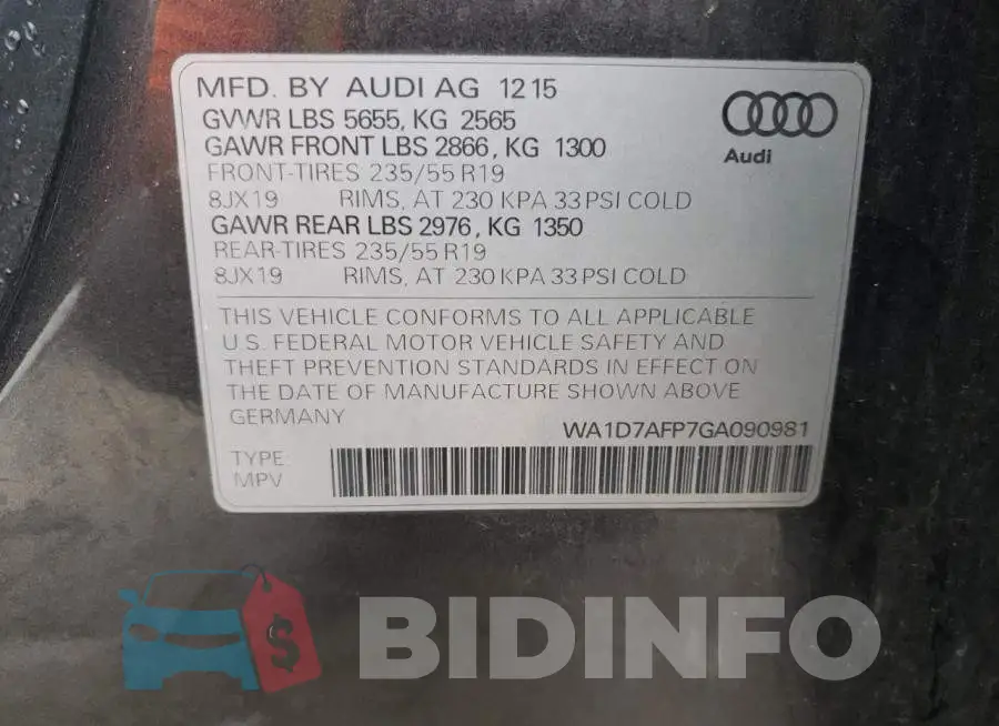 WA1D7AFP7GA090981 Photo# 10