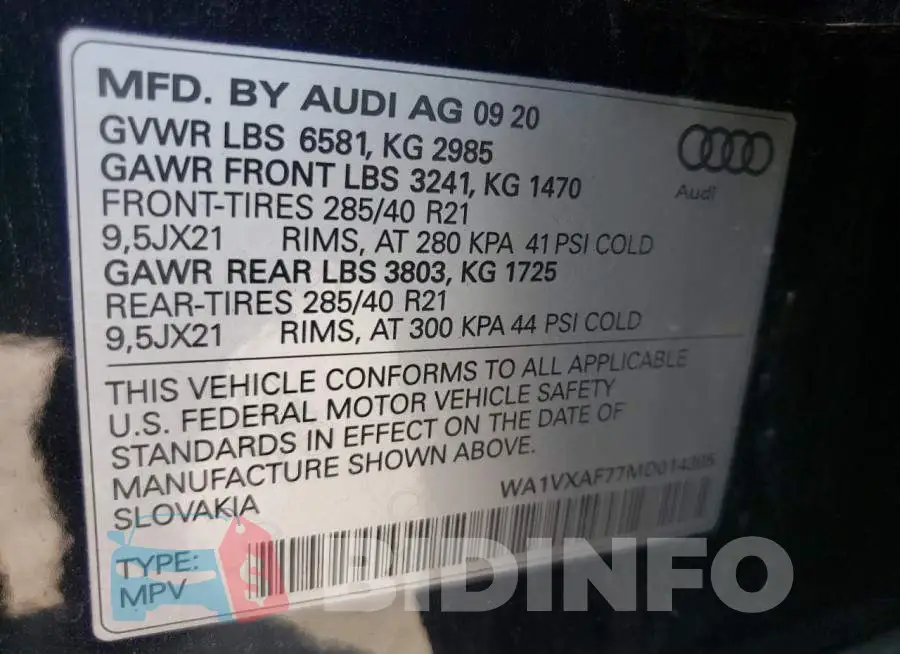 WA1VXAF77MD014305 Photo# 10