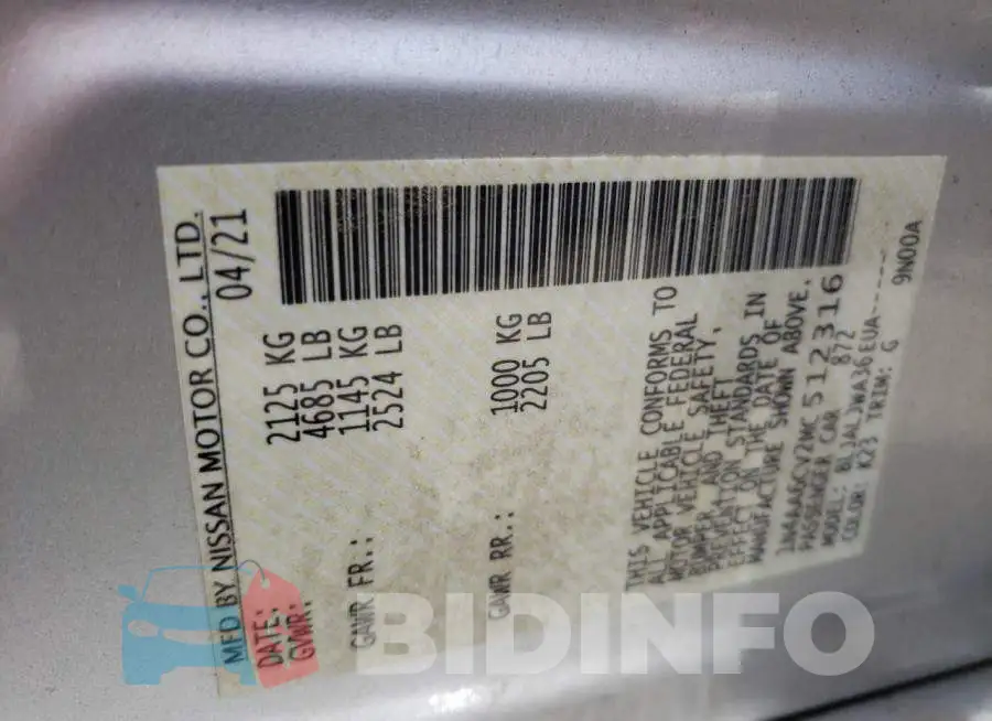 1N4AA6CV2MC512316 Photo# 10