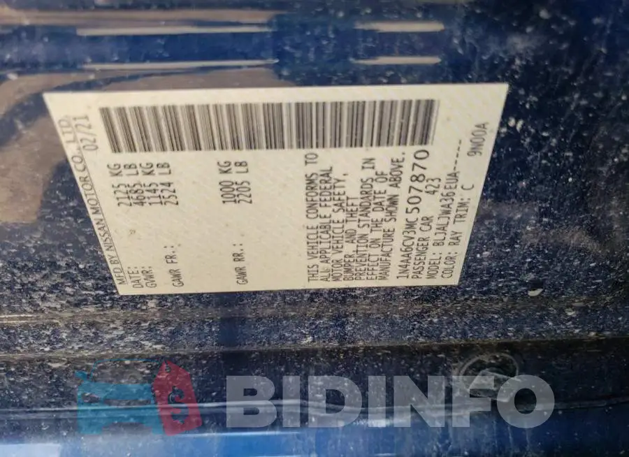 1N4AA6CV3MC507870 Photo# 10