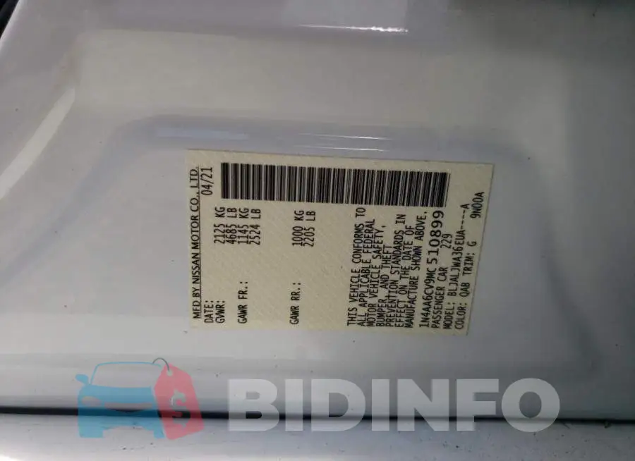 1N4AA6CV9MC510899 Photo# 10