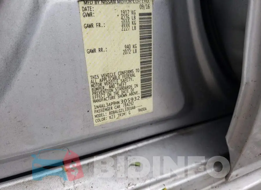 1N4AL3AP9HN305932 Photo# 10