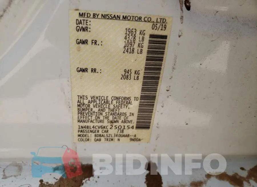 1N4BL4CV6KC250154 Photo# 10