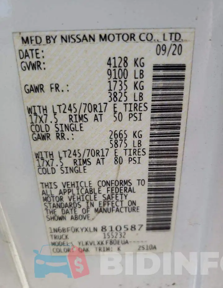 1N6BF0KYXLN810587 Photo# 10