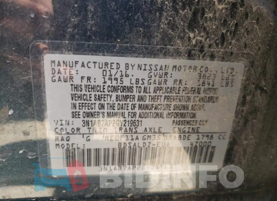 3N1AB7AP2GY219631 Photo# 10