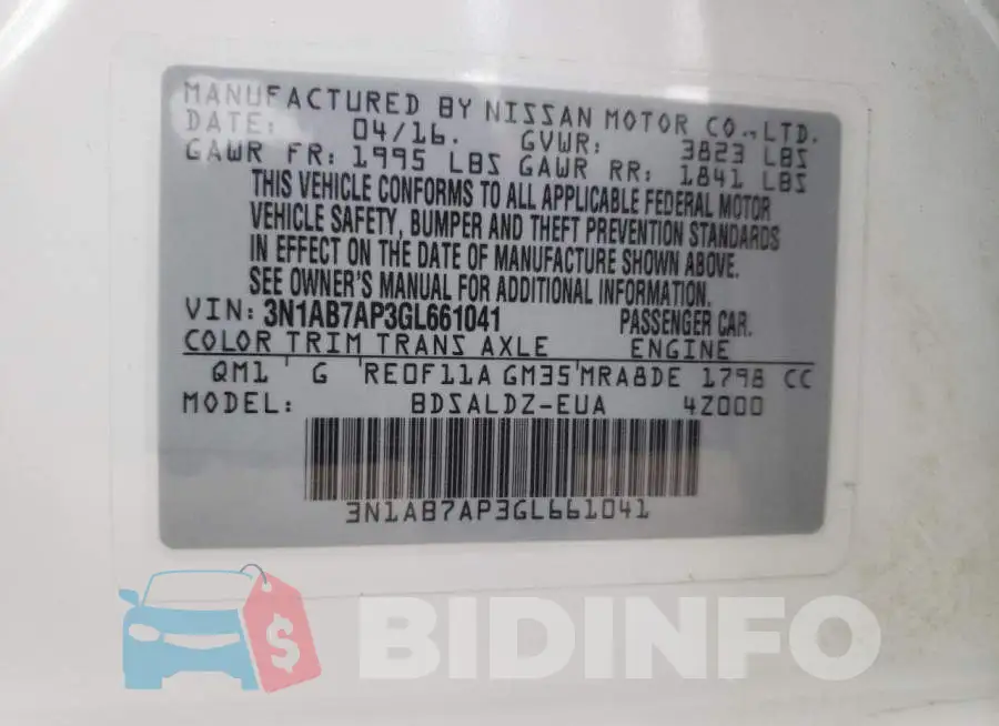3N1AB7AP3GL661041 Photo# 10