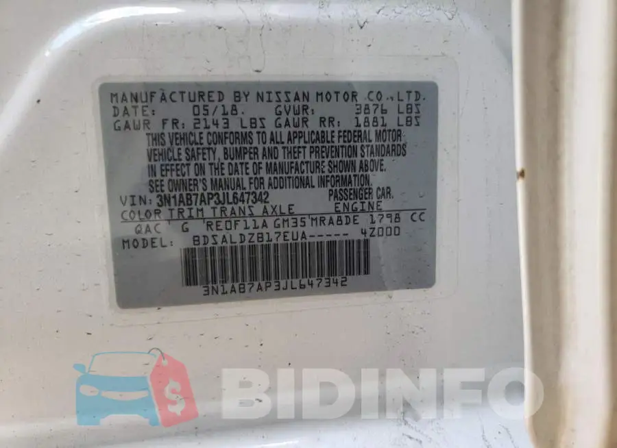 3N1AB7AP3JL647342 Photo# 10