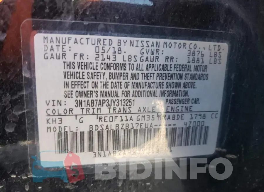 3N1AB7AP3JY313251 Photo# 10