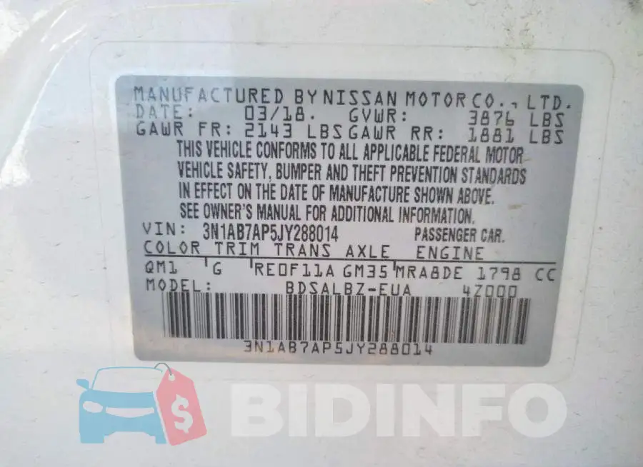 3N1AB7AP5JY288014 Photo# 10