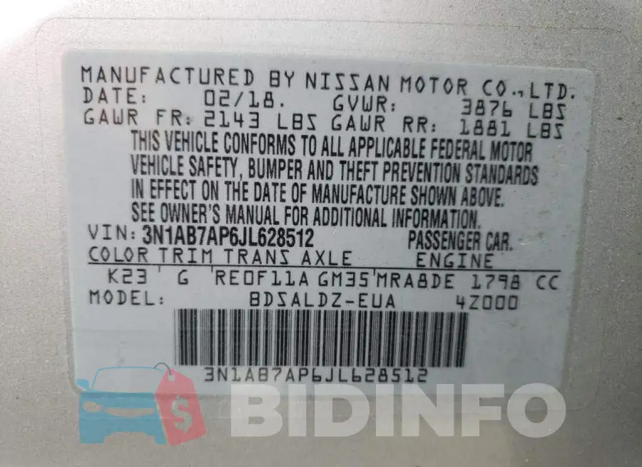 3N1AB7AP6JL628512 Photo# 10