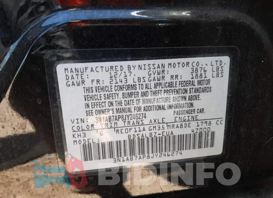 3N1AB7AP8JY246274 Photo# 10