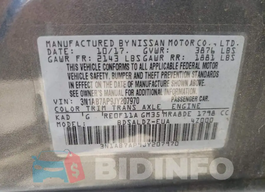 3N1AB7AP9JY207970 Photo# 10