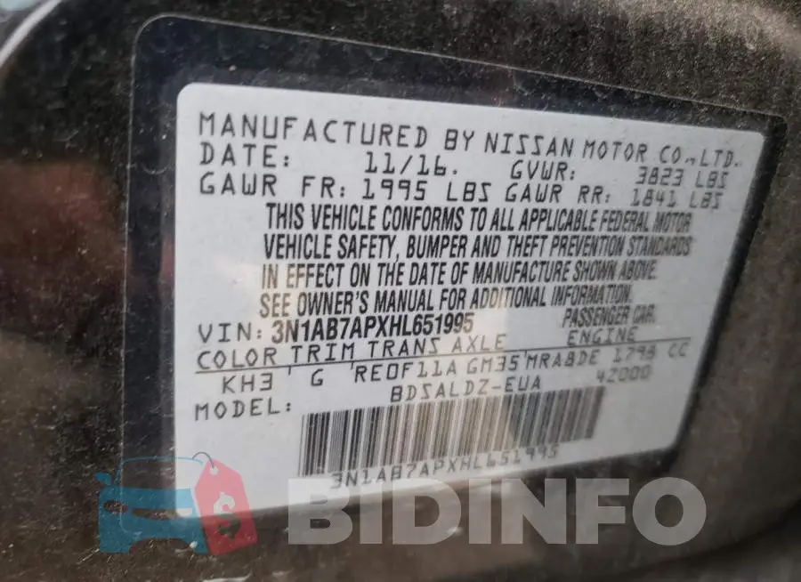 3N1AB7APXHL651995 Photo# 10