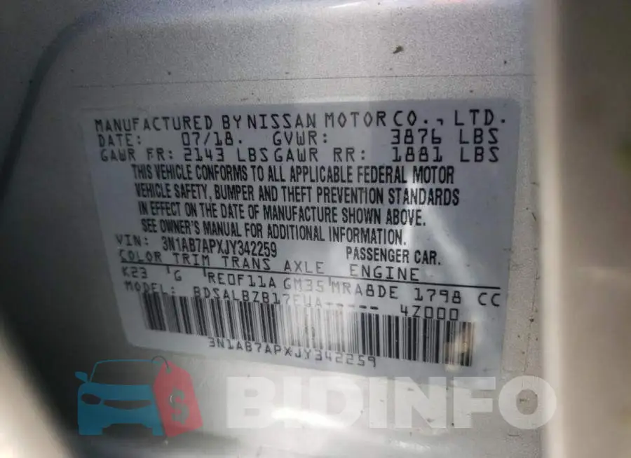 3N1AB7APXJY342259 Photo# 10