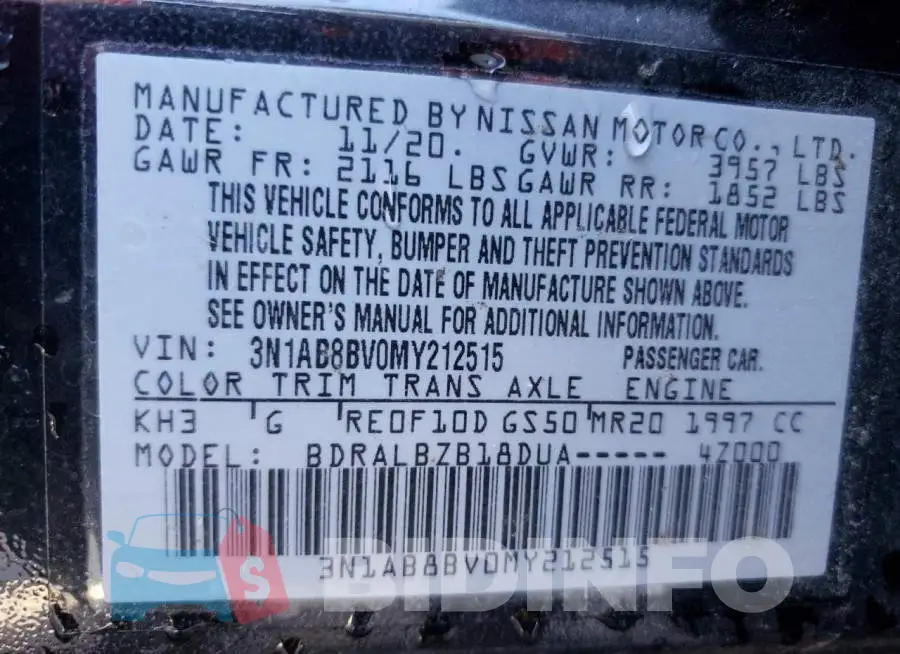 3N1AB8BV0MY212515 Photo# 10