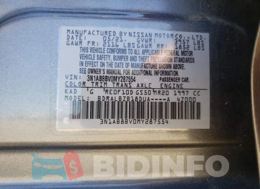 3N1AB8BV0MY287554 Photo# 10