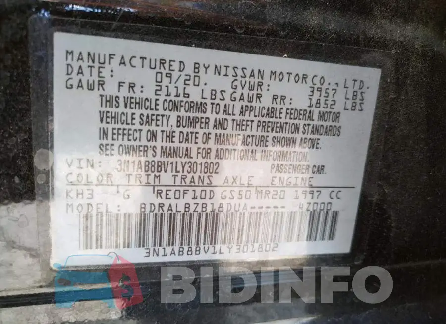 3N1AB8BV1LY301802 Photo# 10