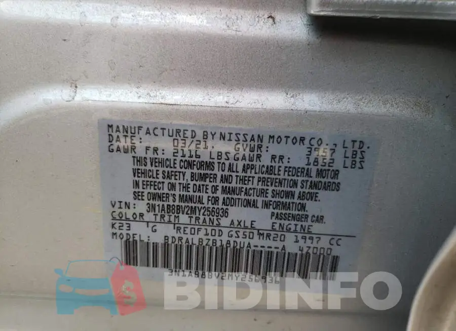 3N1AB8BV2MY256936 Photo# 10