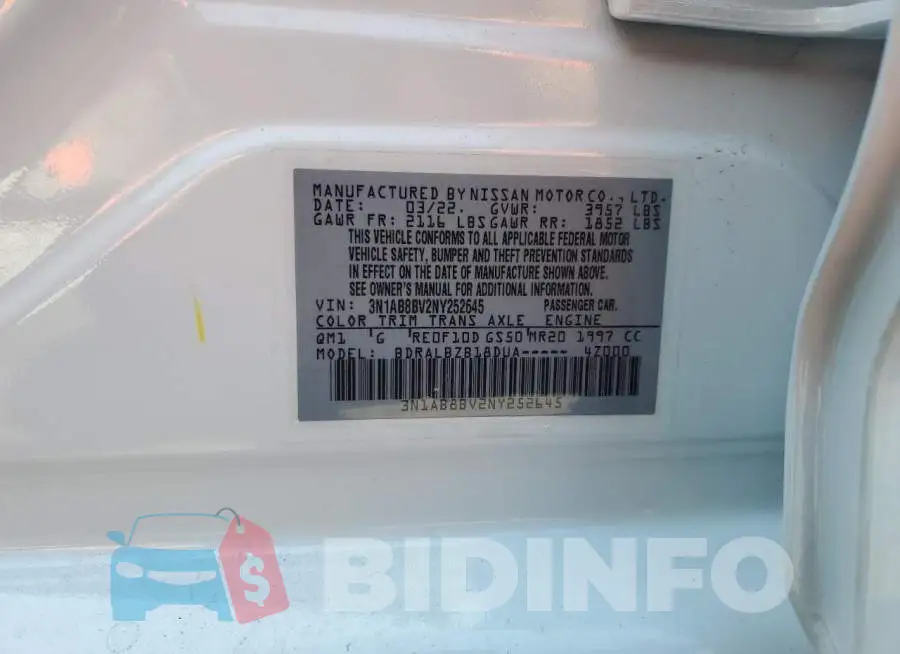 3N1AB8BV2NY252645 Photo# 10