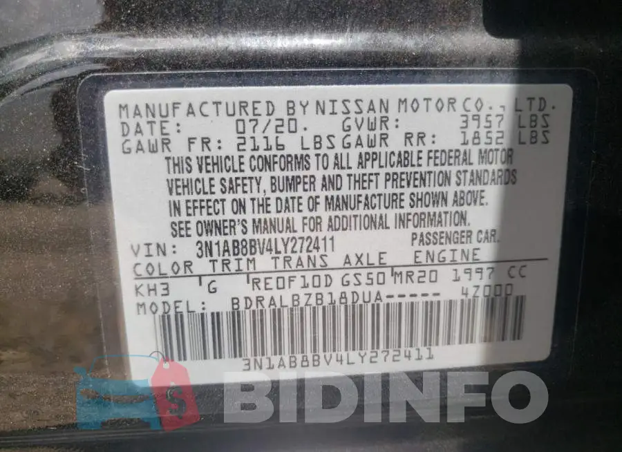 3N1AB8BV4LY272411 Photo# 10